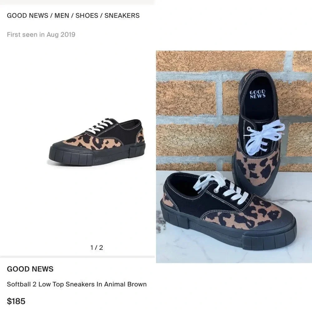 GOOD NEWS
Softball 2 Low Top Sneakers In Animal 8